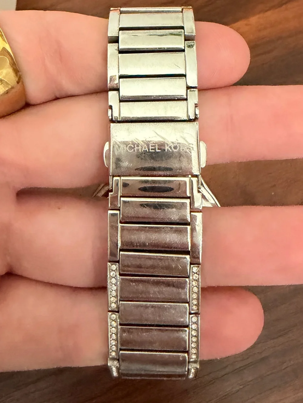 Michael Kors Silver-Tone Crystal Accent Bracelet Watch